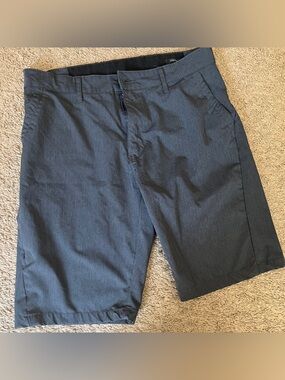Kenneth Cole Slate Dark Steel Grey Flat-Front Performance Shorts